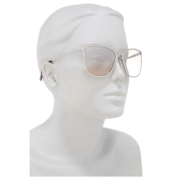 NWT Michael Kors Crystal Studded Mirrored Stockholm Sunglasses in Silver w/Case - Picture 4 of 12